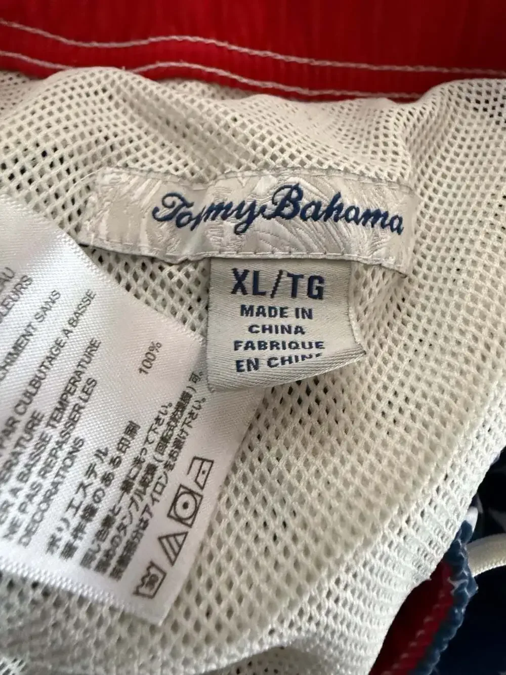 Tommy Bahama Blue Dolphin Print Swim Trunks with Elastic Waist